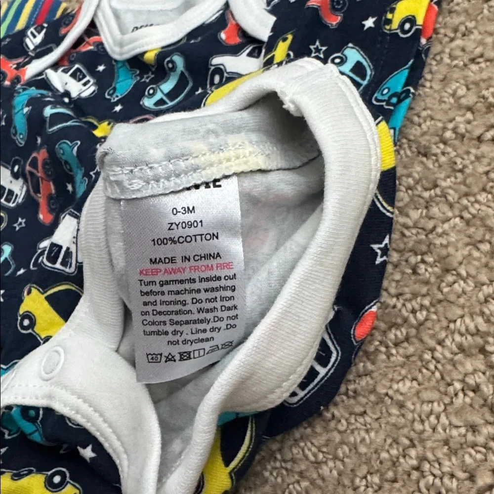 122 NIB DEMAVIE Baby Boy 3-pack Short Sleeve Organic Cotton Bodysuits - 0-3 Mo.‎